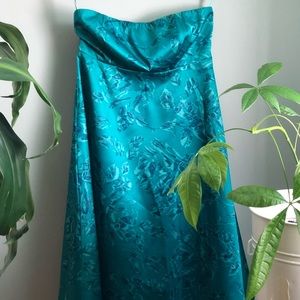 floral blue evening dress